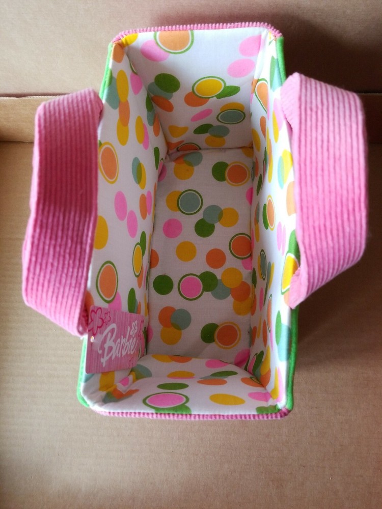 New Sturdy Barbie Easter Basket Green & Pink Halloween