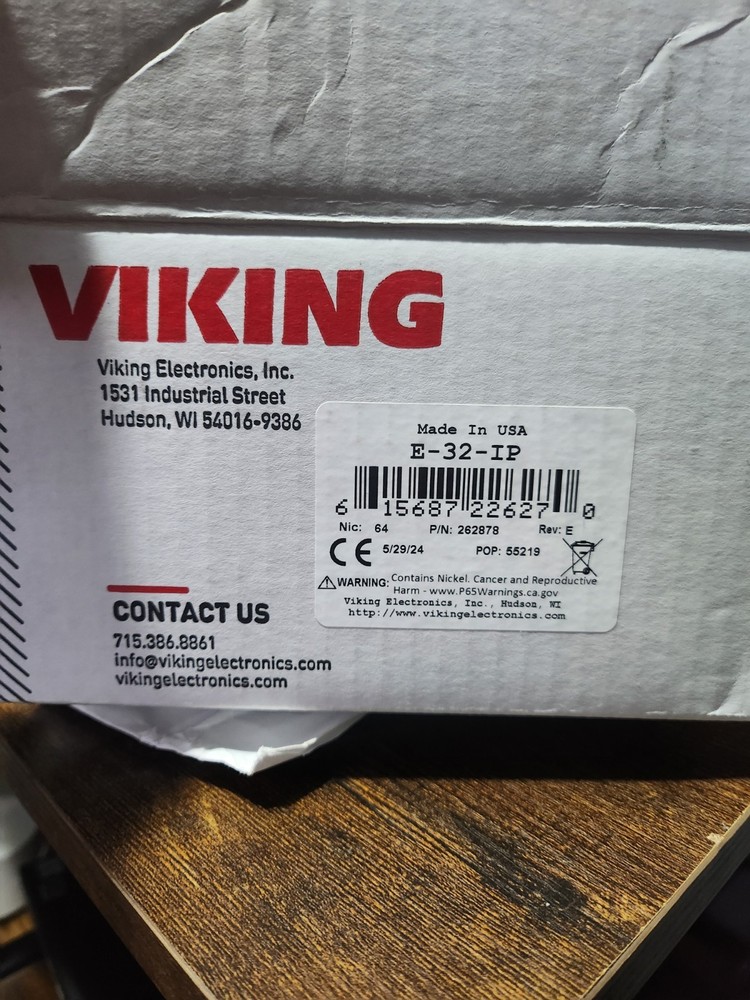 Viking E-32-IP Wired Audio VOIP Intercom Metallic Stainless Steel