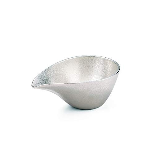 Nousaku Tin Sake Set Katakuchi with 2 Guinomi Cups Takaoka Craft Japan