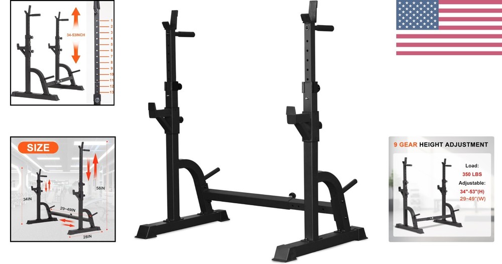 Adjustable Multi-Functional Bench Press Rack with Silent Quick-Adjust Tech