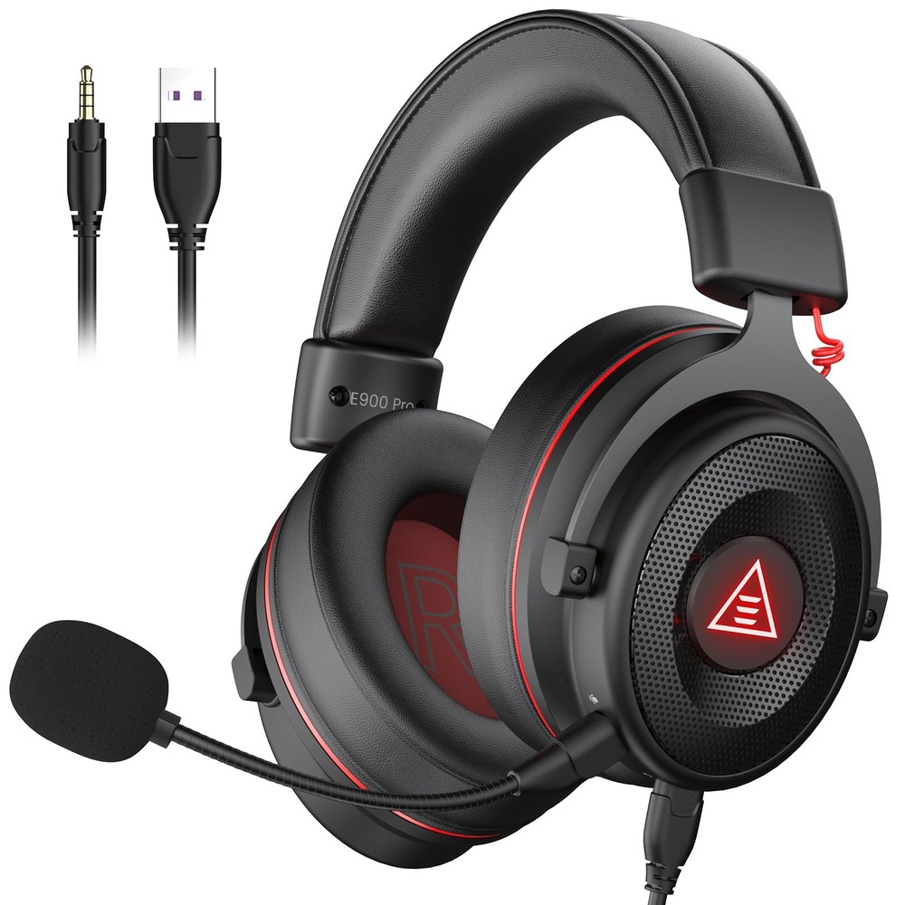 EKSA E900 Pro USB Gaming Headset for PC - Computer Headset with Detachable