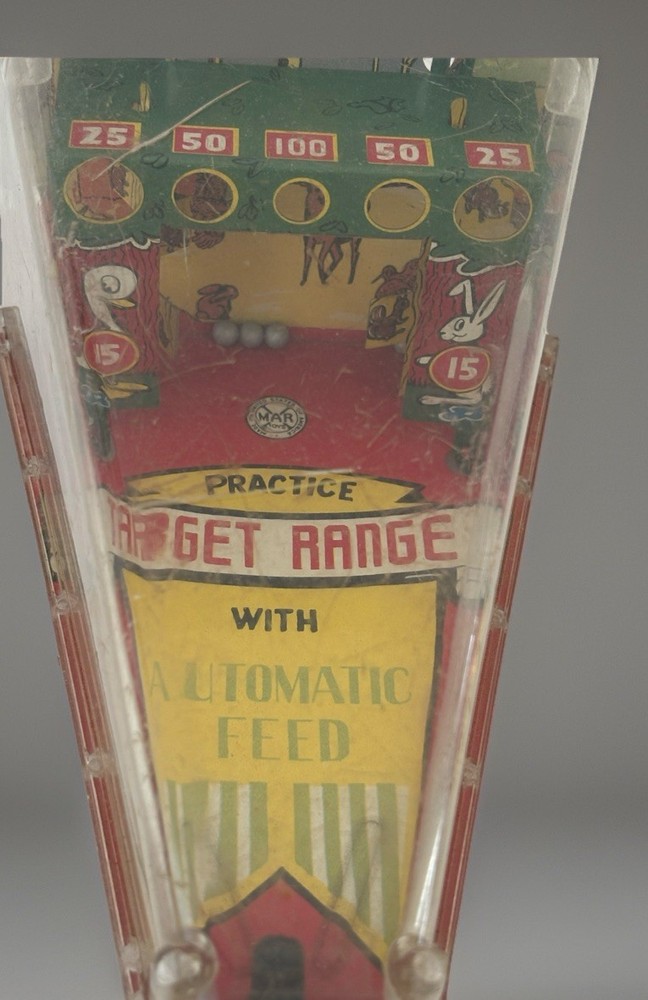 1950s MARX Automatic PRACTICE TARGET RANGE SHOOTING GALLERY Tin Toy 12”