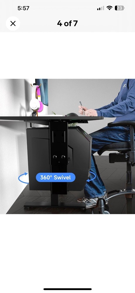 Suptek Adjustable Under Desk and Wall PC Mount, Computer Case CPU Holder Unde...