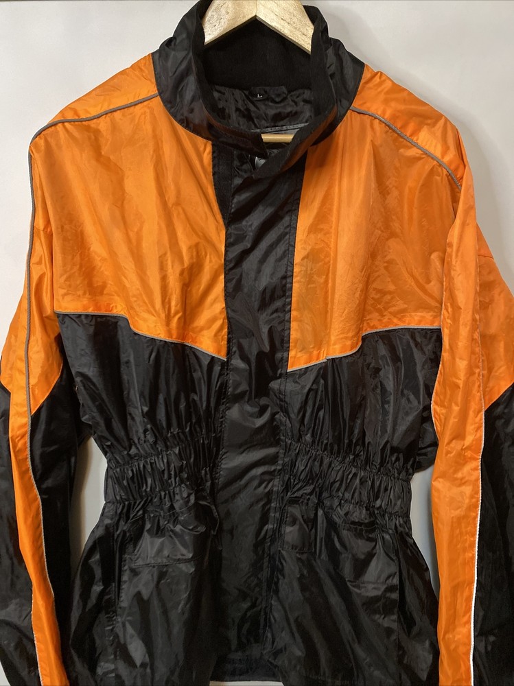 Double Eagle Premium Motorcycle Raingear Jacket Size L Waterproof Reflective