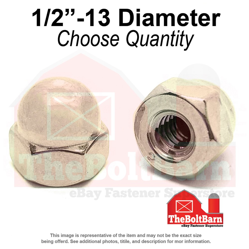 1/2"-13 Grade 2 Nickel Plated Acorn Nuts Coarse Thread (Pick Quantity)