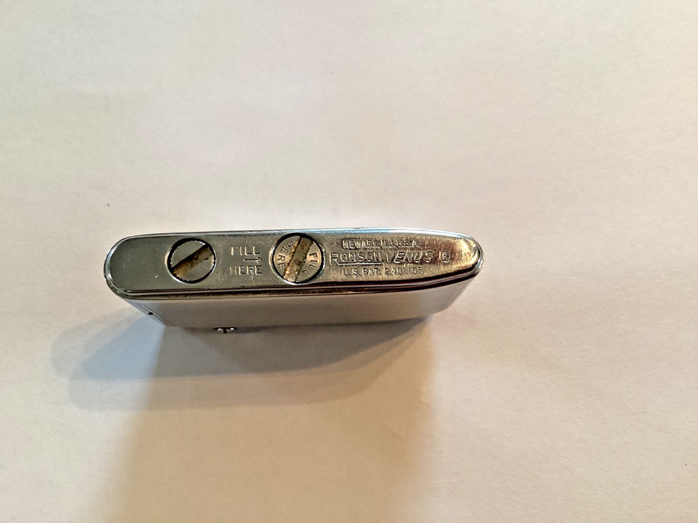 Vintage Ronson Venus Silver Lighter - Etched