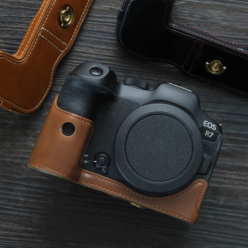 For Canon EOS R7 Camera Bag Protection Dock Case Base Leather Cover Shell