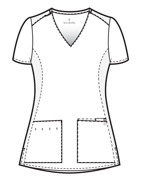 Vera Bradley Halo Nettie V6109 Ceil Blue (CEIL) V-Neck Scrub Top