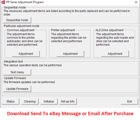 Adjustment Service Program Epson PP-50 PP-50BD PP-100 PP-100N PP-100AP PP-100II