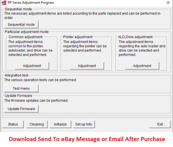 Adjustment Service Program Epson PP-50 PP-50BD PP-100 PP-100N PP-100AP PP-100II