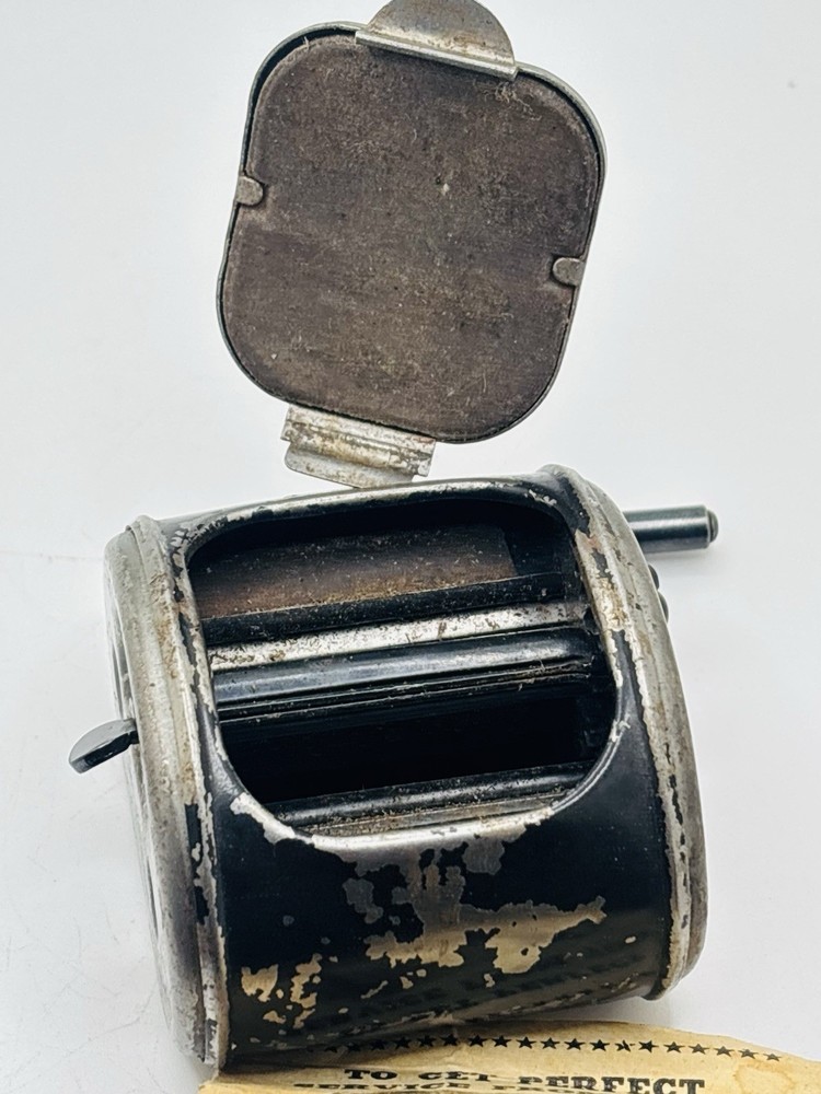 Vintage Twinplex Stropper Double Edge Razor Blade Sharpener With Advertising