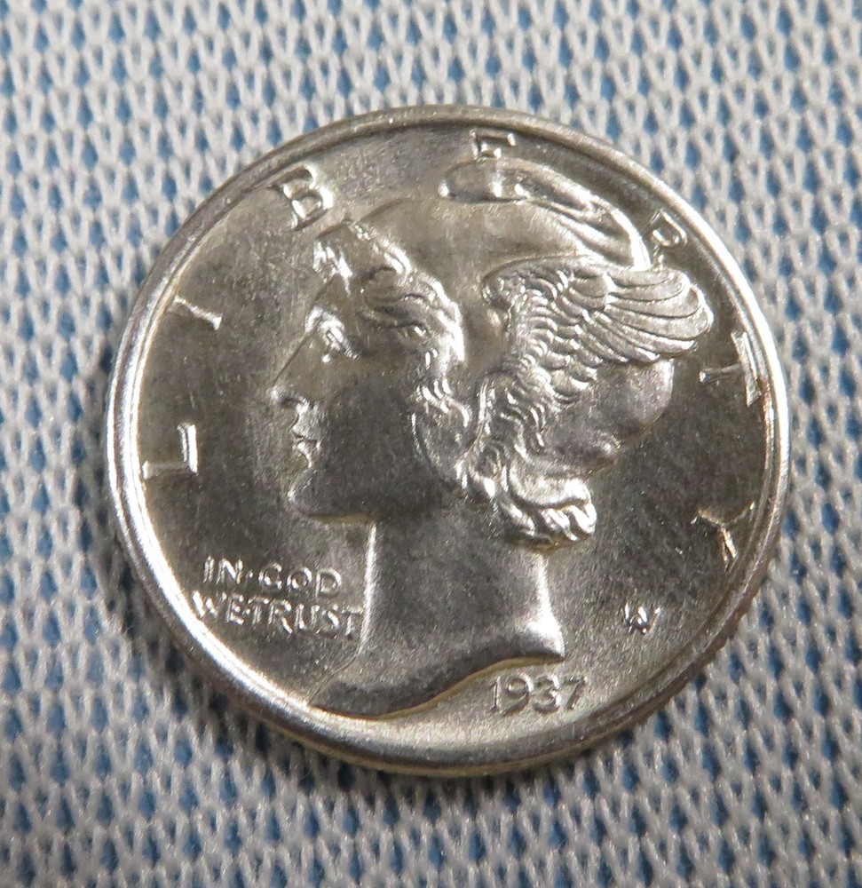 1937 Mercury Dime - GEM BU - FSB