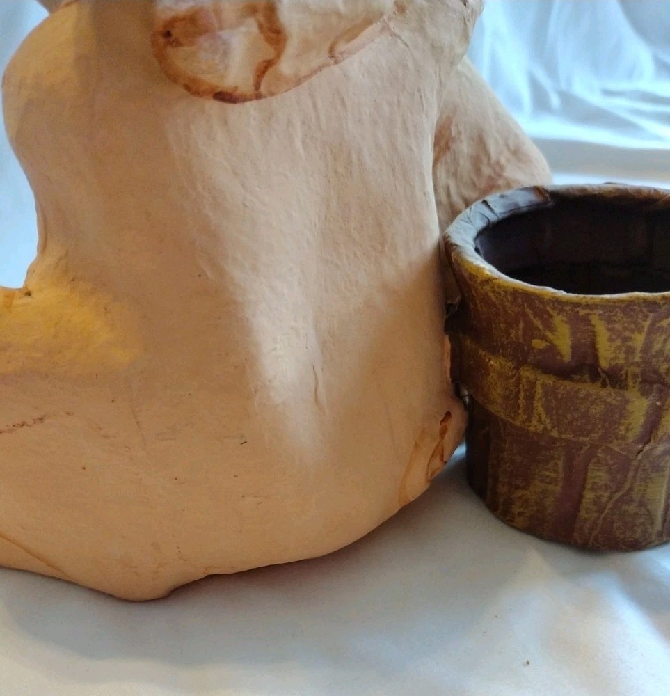 Paper Mache Hugging Pigs Planter