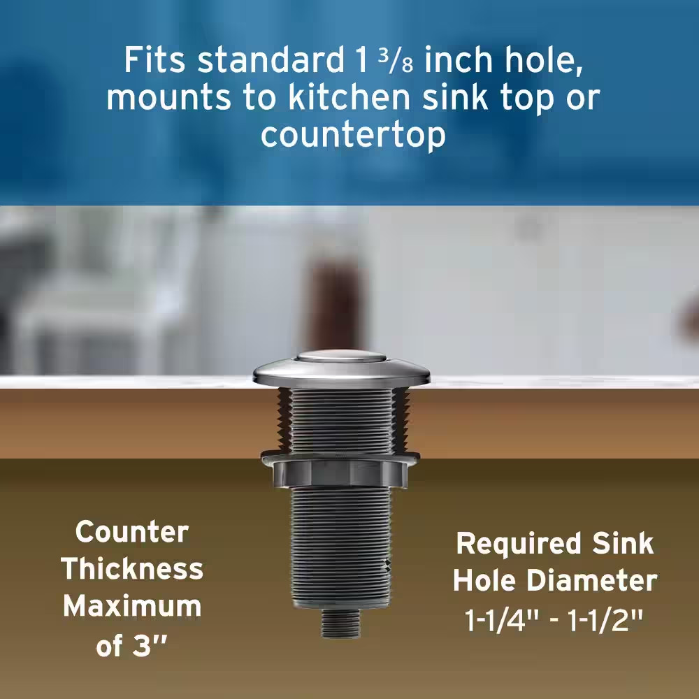 Garbage Disposal Air Switch Kit, Dual Outlet Sink Top Switch Button for All Mod