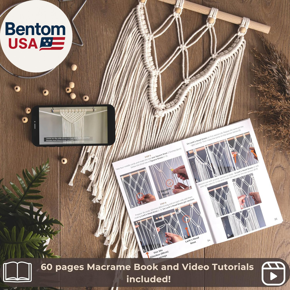 Macrame Kits for Adults Beginners with 112 Macrame Supplies and 7 Projects Book: