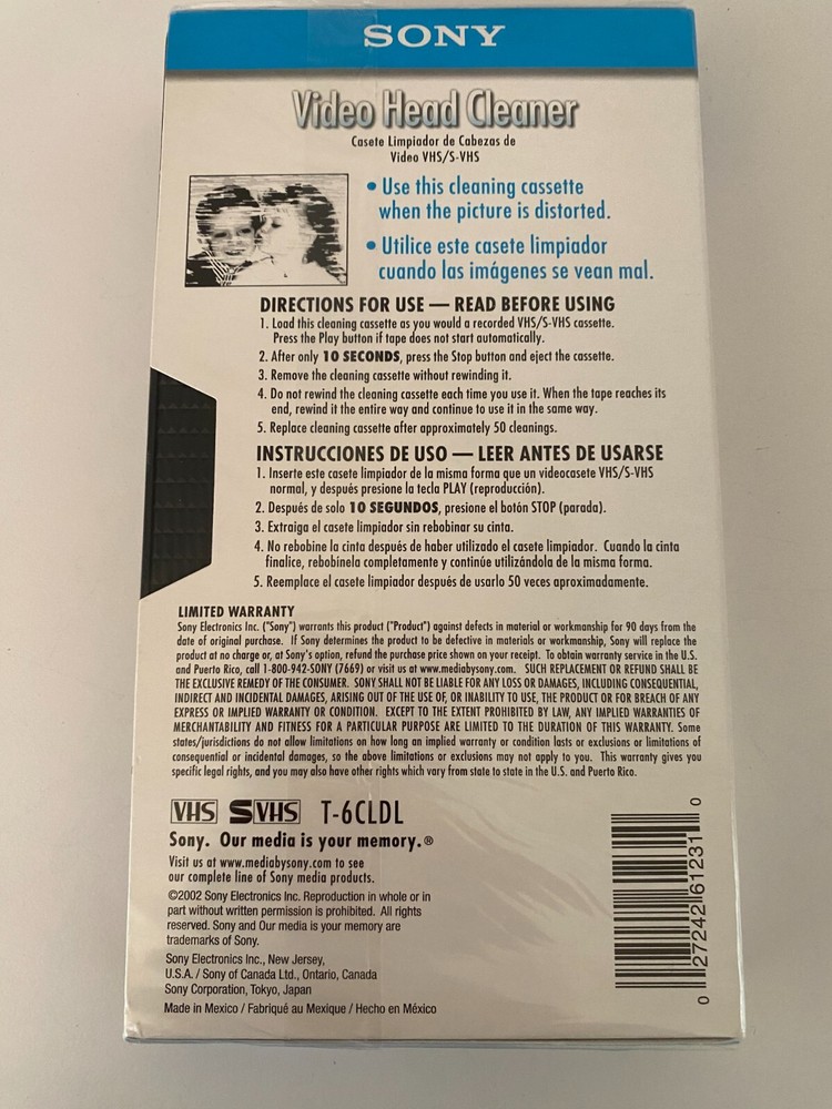 SONY VHS / S-VHS Video Head Cleaner