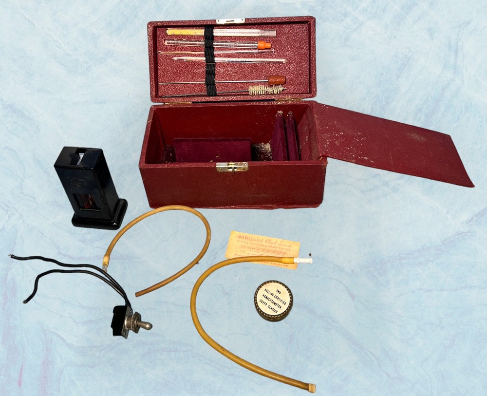 Vintage 1940s 50s Sahli Hellige Hemometer kit In Duplex Case