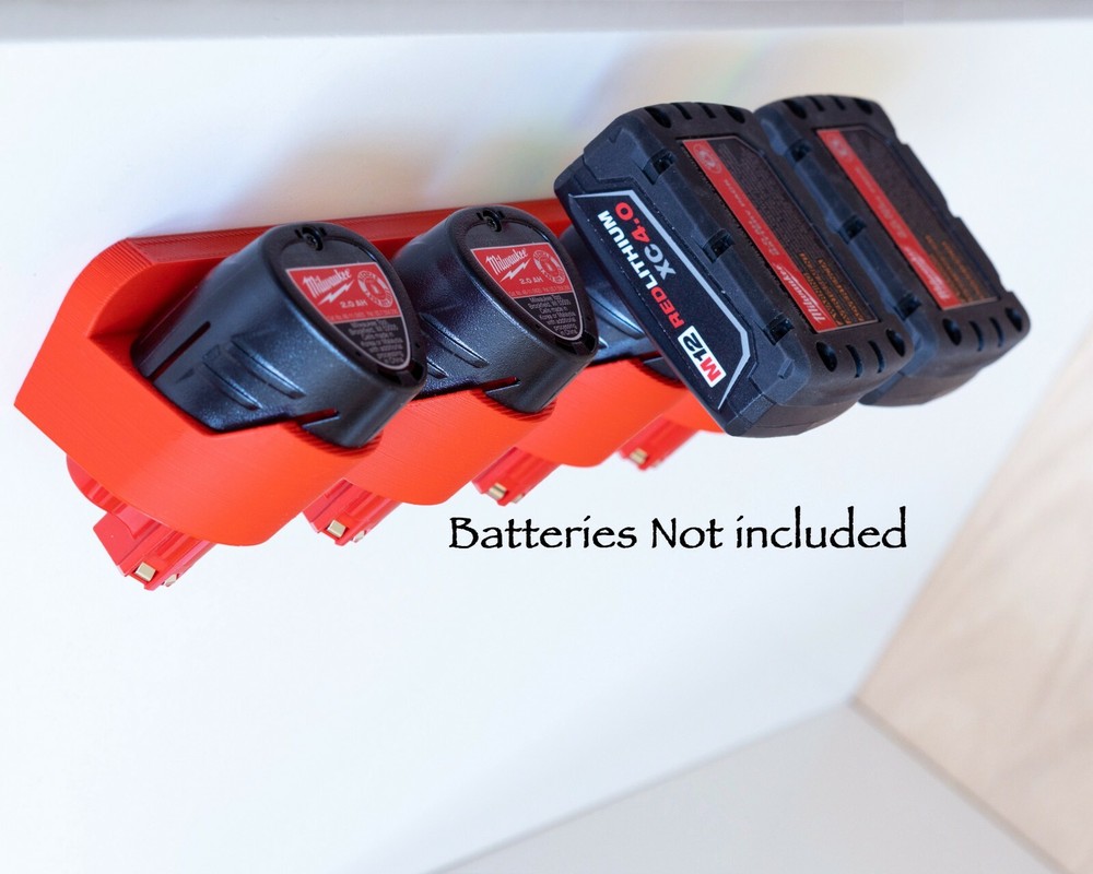 Milwaukee M12 Latching Battery Mount / Holder / Rack - Original Design