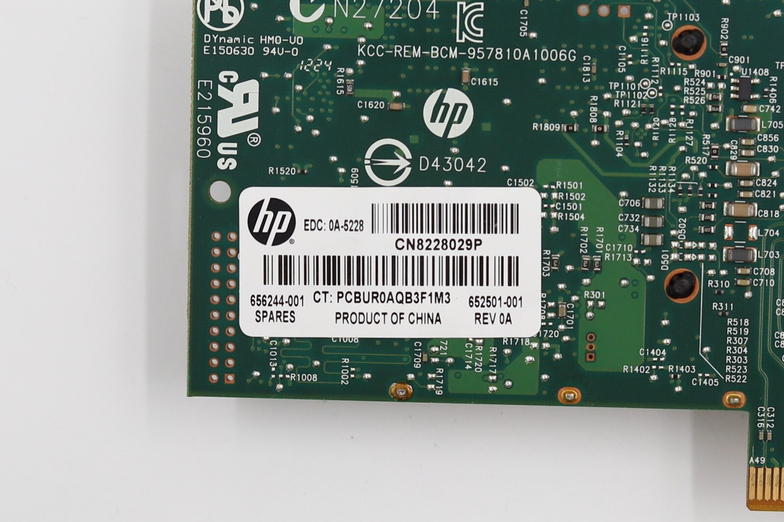 HP Ethernet Dual-Port 10GbE 530SFP+ PCIe x8 Network Adapter Card P/N: 656244-001