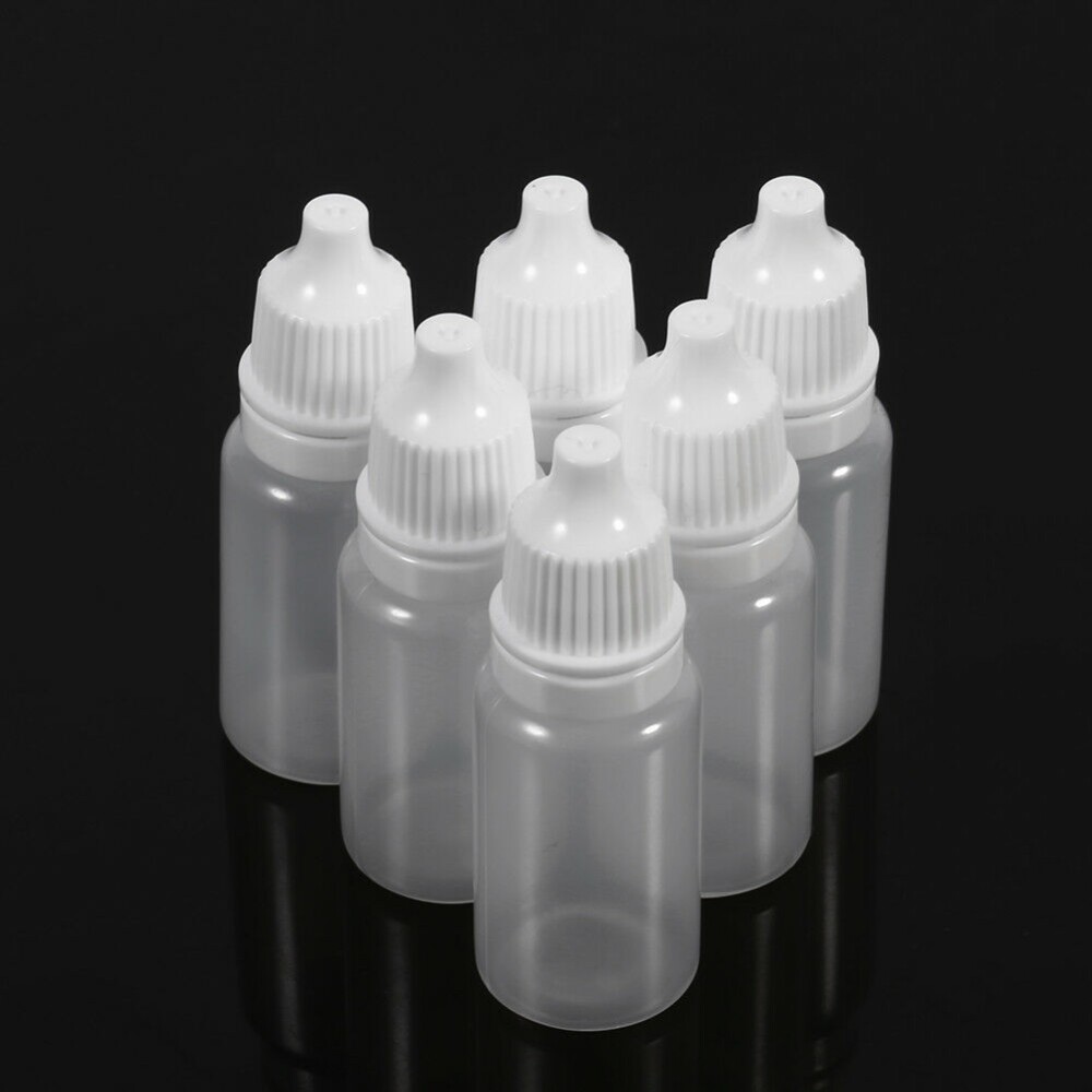 50pcs Small Plastic Bottle Pipette Dropper 10mL Container Liquid Screw Cap Clear