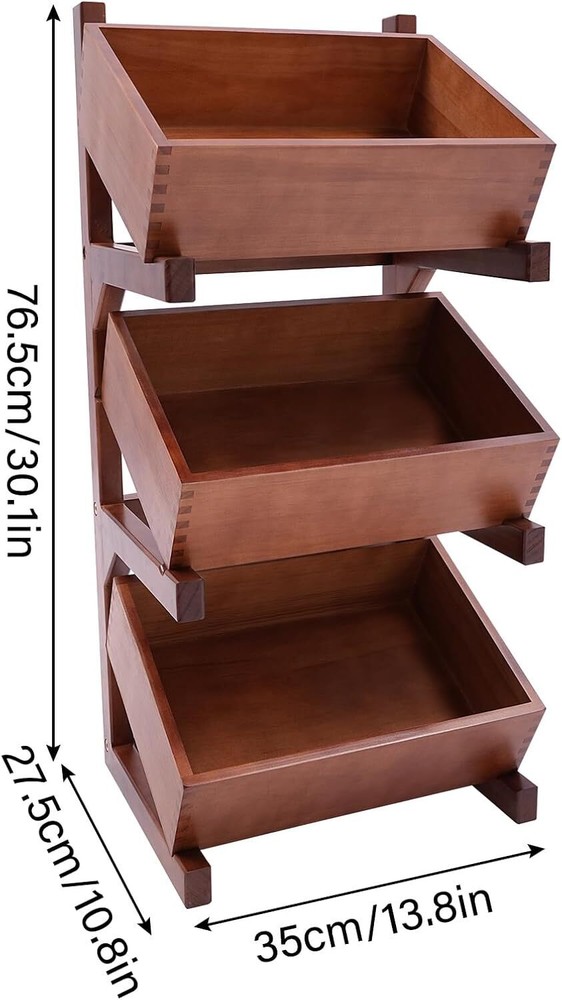 Fruit and Vegetable Storage Rack, 5-Tier Pull-Out Snack Stand Fruit Basket Stand