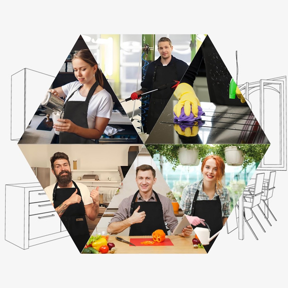 Extra Large Apron For Men Adjustable Button Pockets Water Oil Resistant
