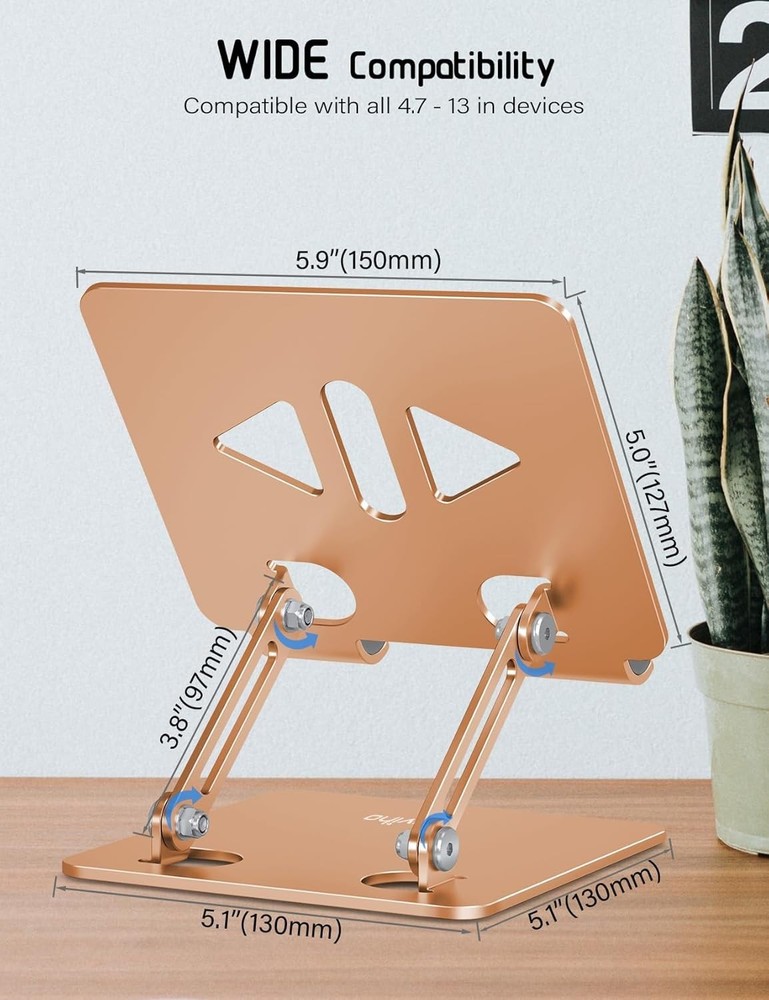 Tablet Stand Holder for Desk, Adjustable,Foldable Aluminum Desktop Tablet Holder