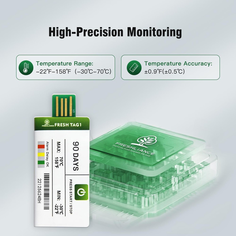 Freshliance 10pack Temperature Data Logger USB Disposable Temperature Recorde...
