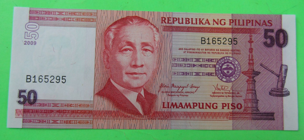 PHILIPPINES, 50 PISO,  P#193b, 2009,  aUNC
