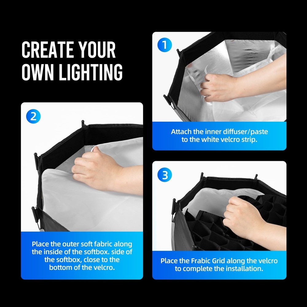AMBITFUL 11.8"/30cm Mini Softbox Quick Release & Fold Soft Box Bowens Mount w...