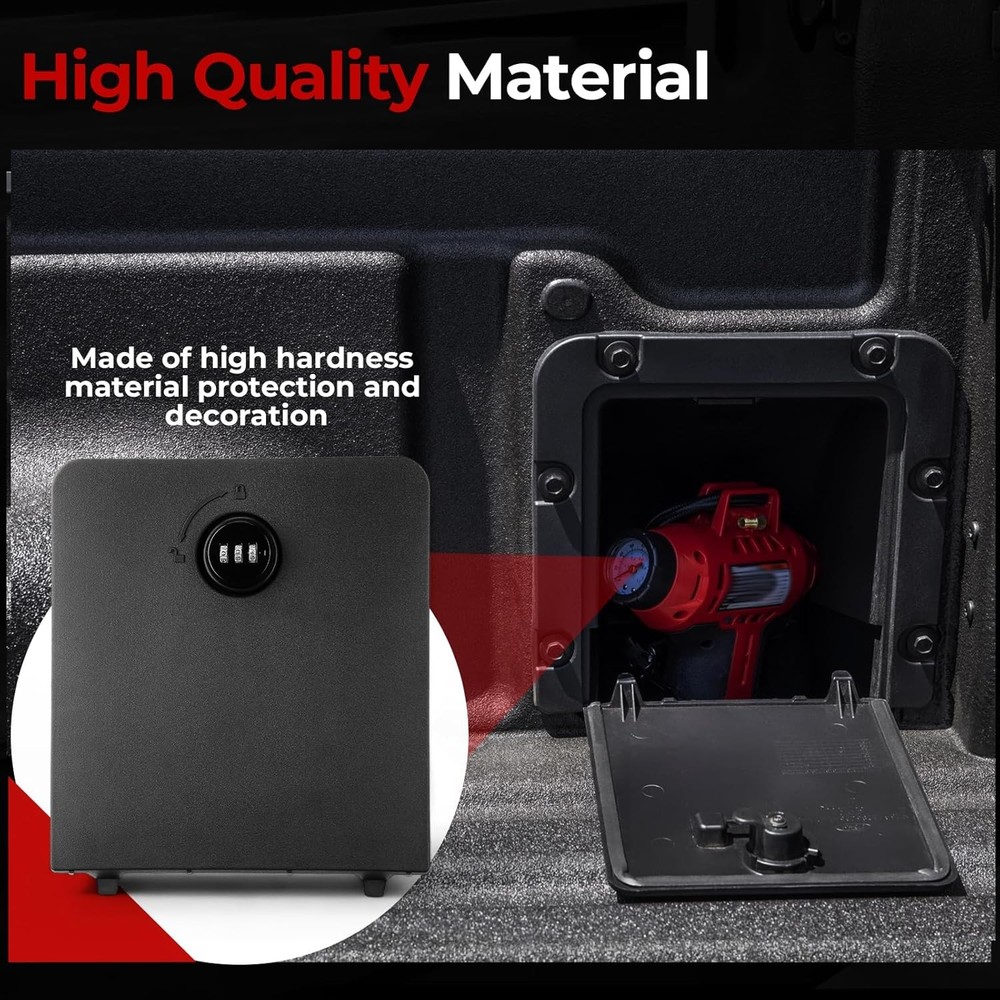 For 22-25 Ford Maverick Hidden Bed Cargo Partition Storage Bin cover w/Code Lock