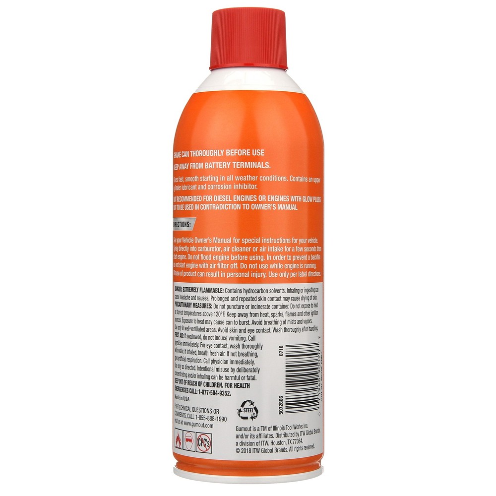 Gumout 5072866 Engine Starting Fluid, 11 oz.