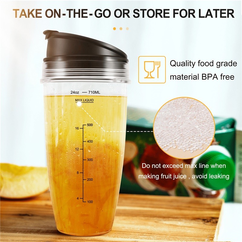 24oz Replacement Blender Cups Compatible With Ninja BN401 BN701 SS101 Models