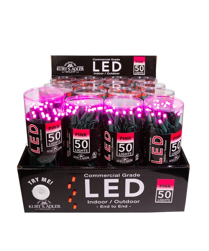 50LT LED PINK GRN WIRE 20