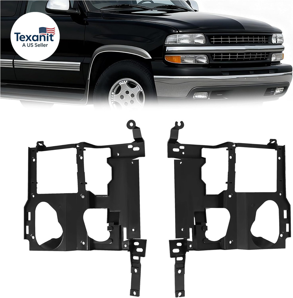 Pair Headlight Bracket Compatible with 1999-2007 Chevy Chevrolet/Silverado GMC S