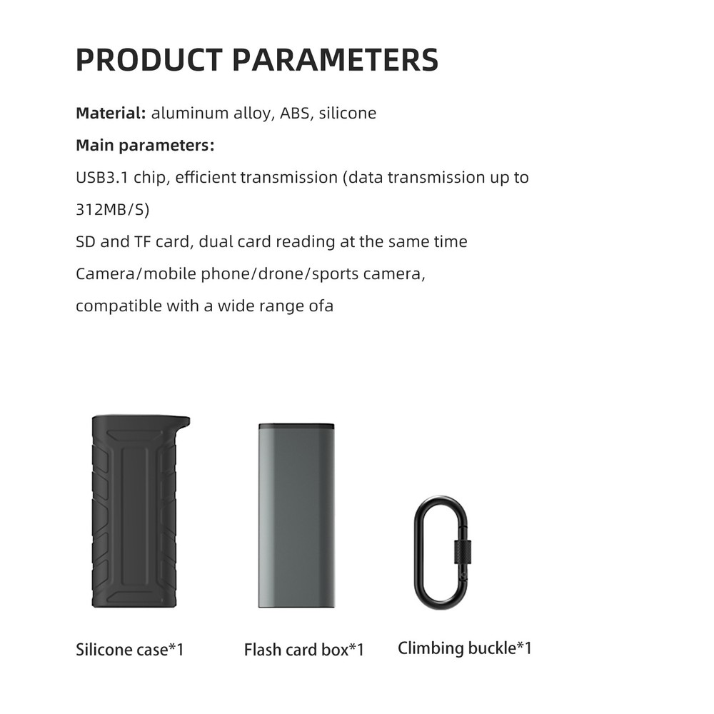 Silicone USB 3.1 High Speed Flash Memory Card Reader Case for SD TF Memory Cards