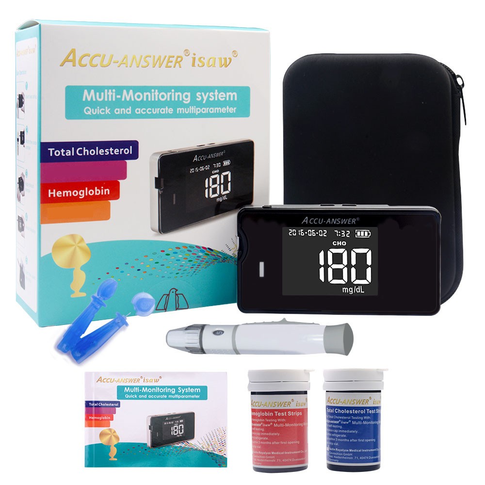 Accu Answer Isaw Analyzer Multi Meter Measuring Total Cholesterol Hemoglobin