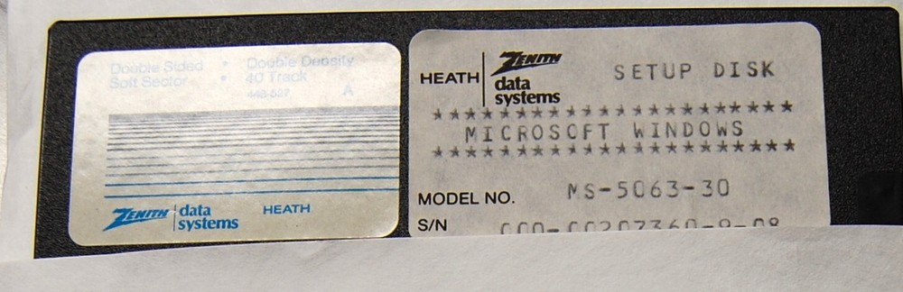 Rare Heath/Zenith Microsoft Windows 1.03 Version