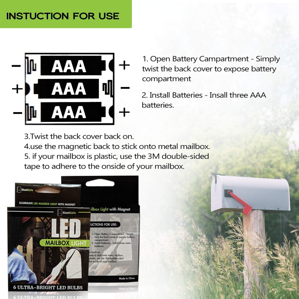 Motion Sensitive Mailbox LED Light - Portable Universal Magnetic Interior