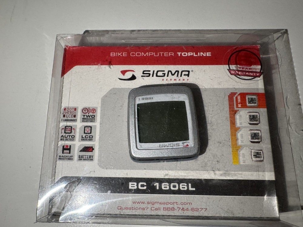 SIGMA CYCLE COMPUTER FRONT WHEEL BIKE 1 BC1606L BIKE COMPUTER WITH SENSOR KIT.