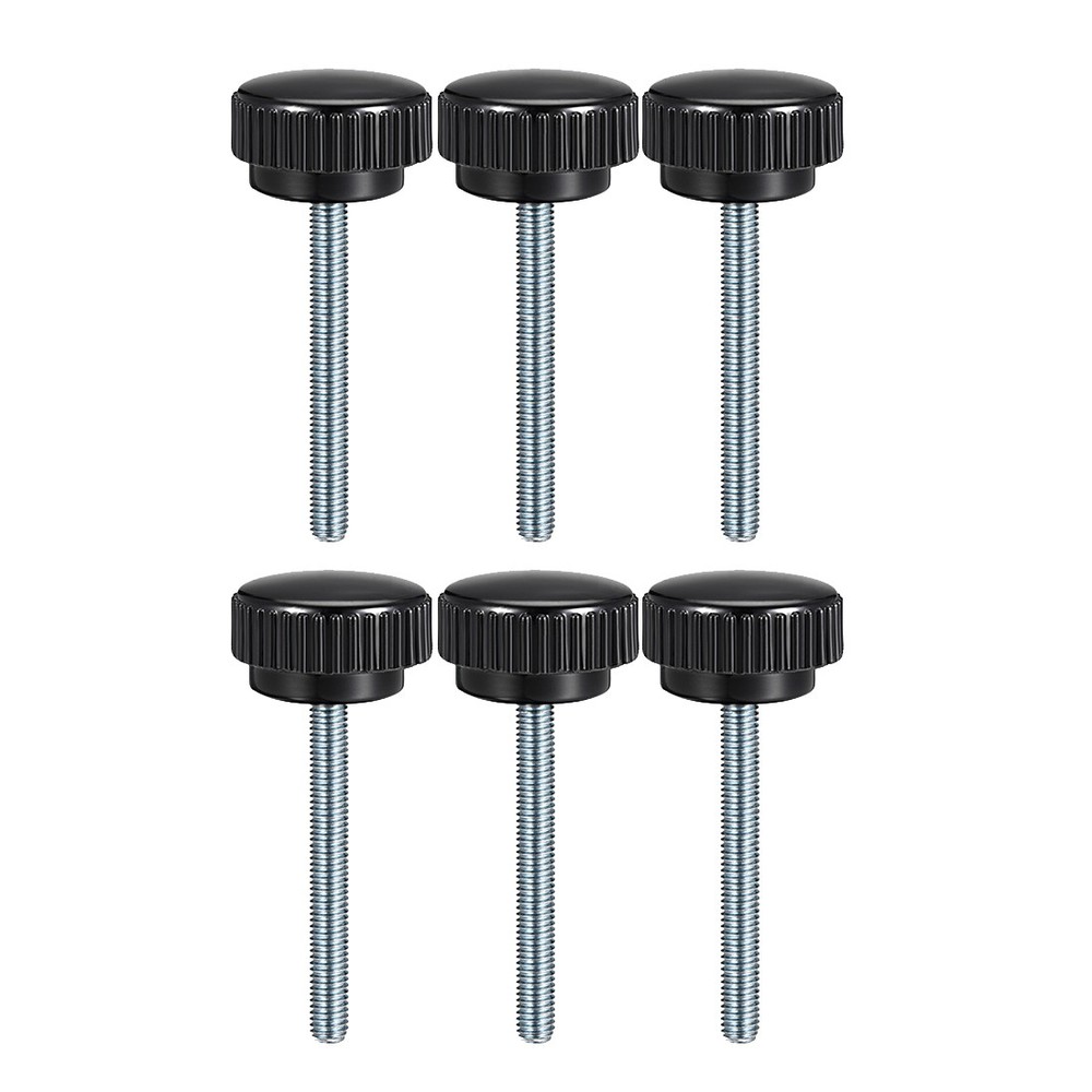 M8 x 60mm Male Thread Knurled Locking Knobs 6pcs