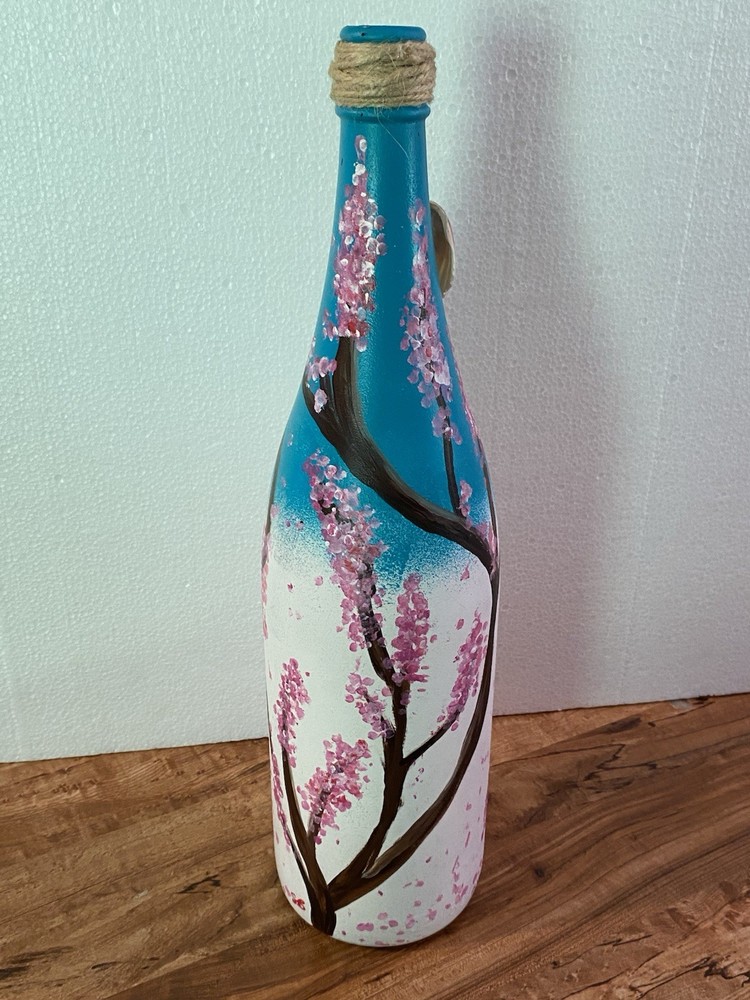 Handpainted Wine Bottle Labeled Misawa 15½"