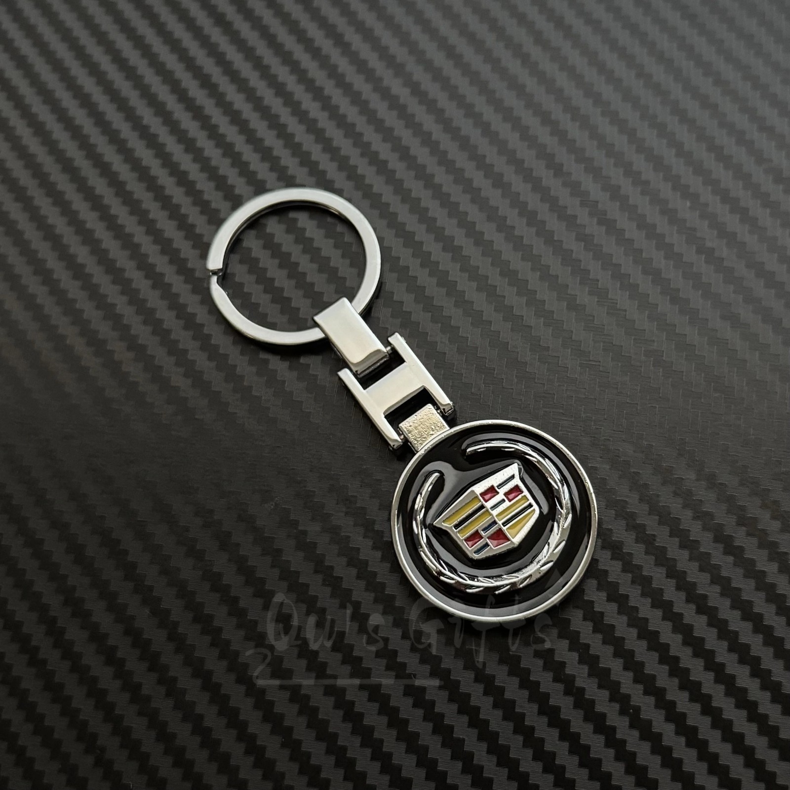Double-Sided Metal Keychain for Cadillac – Premium Logo Key Ring