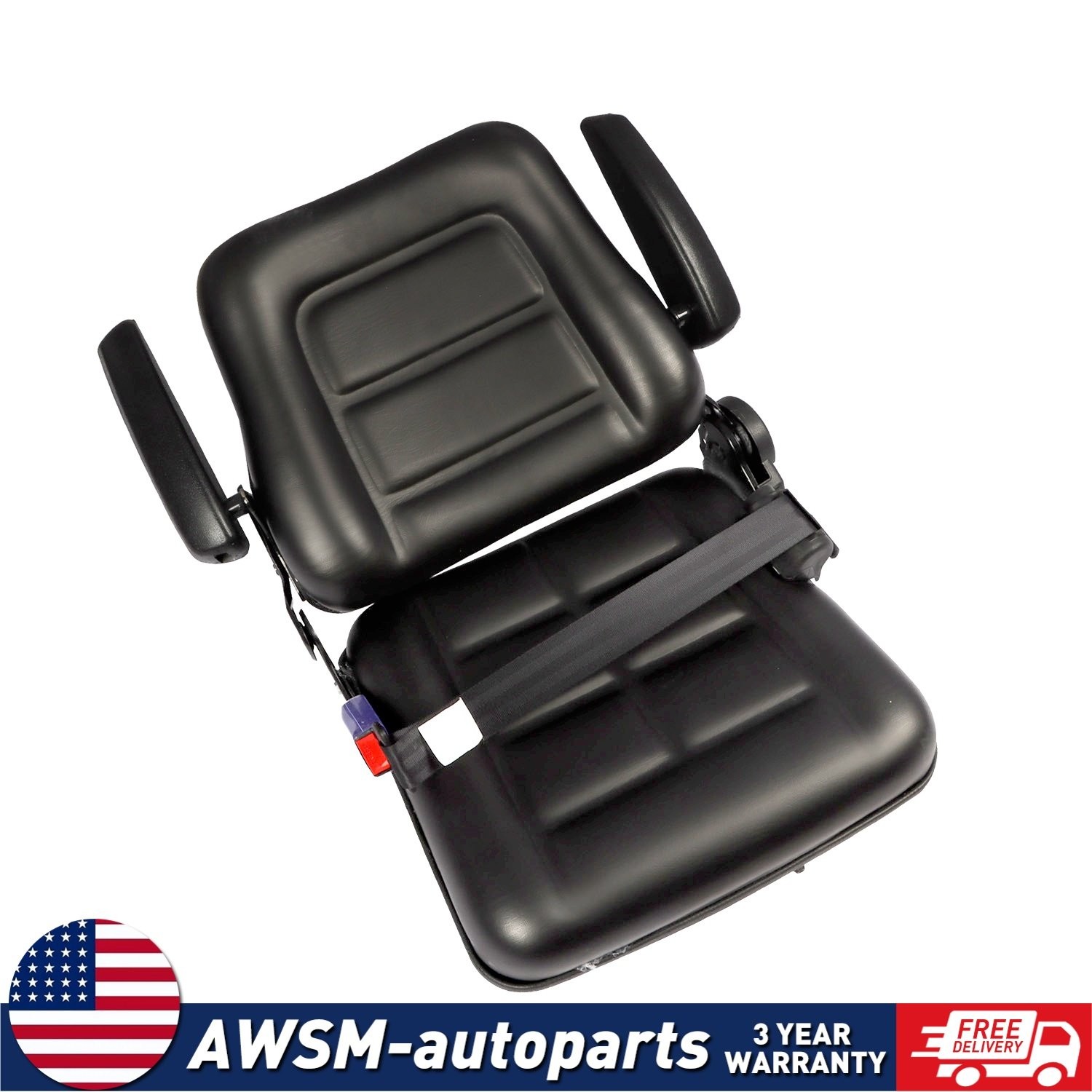 Tractor Seat Suspension F/Forklift Mower Digger w/Armrest