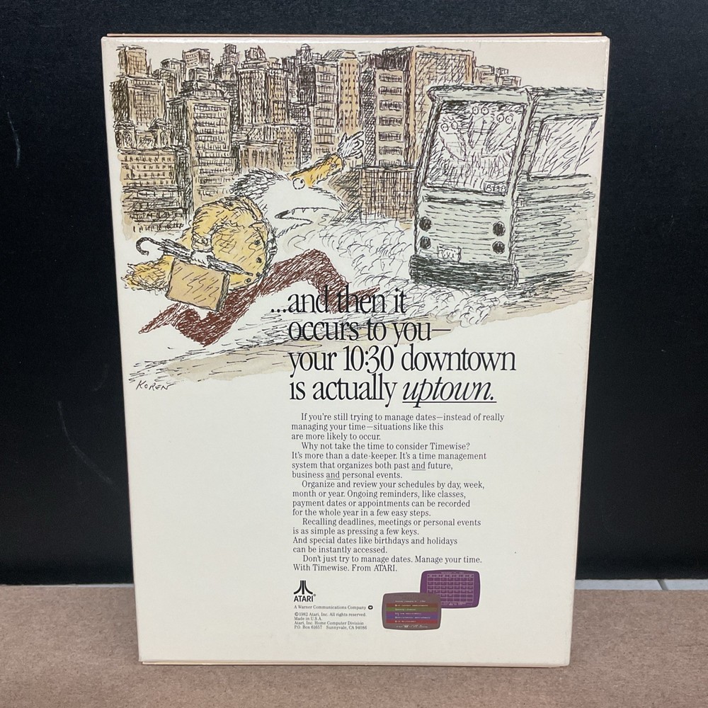 Timewise Atari Home Computers Time Management Program 1982 - Box Only