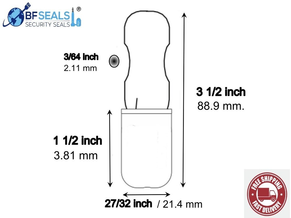 Plastic Padlock Security Seal, Red Color, 200 units. BFSEALS