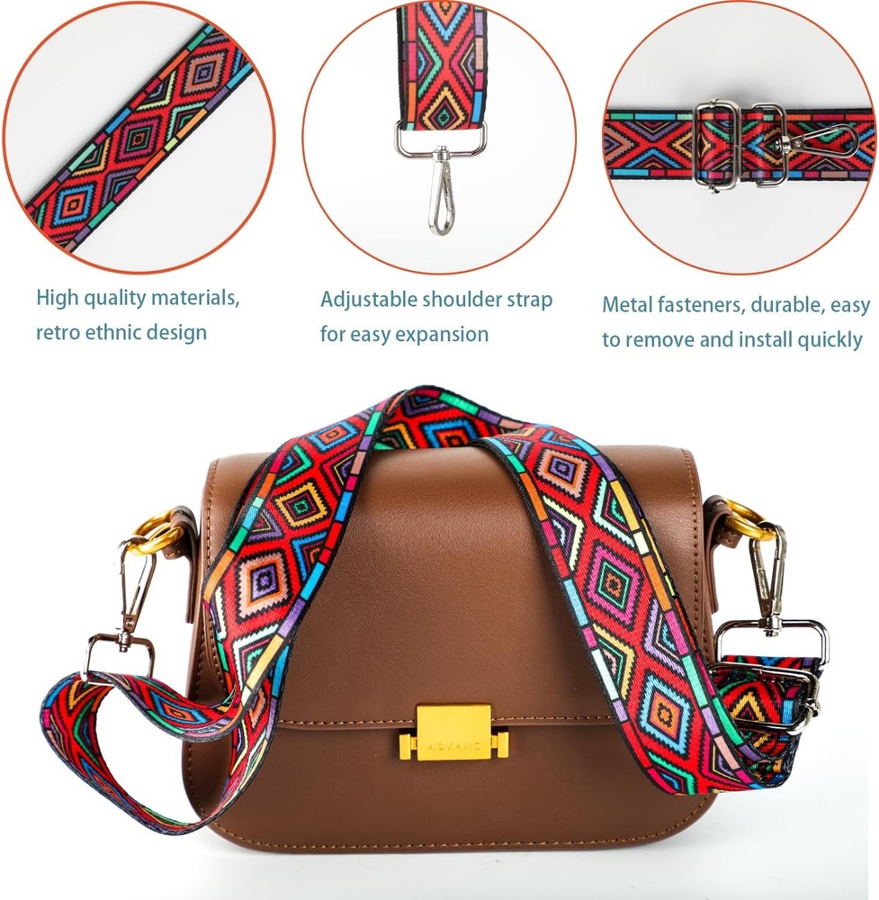 2 PCS Purse Strap, 1.5" Wide Shoulder Strap Adjustable Replacement Retro...