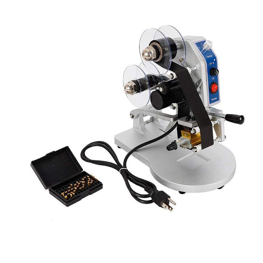 Manual Hot Stamp Printing Machine Date Character Ribbon Coding Printer 110V