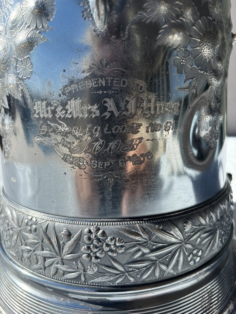 Meridian Silver Plate Pitcher 1868