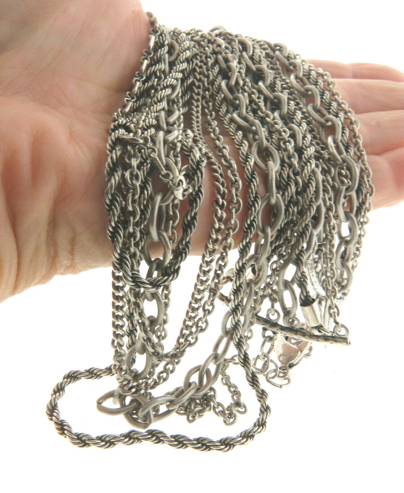 Coldwater Creek Multi Chain Necklace Silver